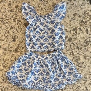 Sigrid Olsen Kids Blue and White Floral 2 piece set